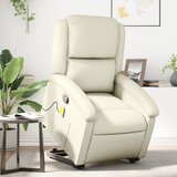 Maison Chic masažni naslanjač - Relax naslanjač s funkcijo vstajanja krem umetno usnje, (22062613) | Shoptok.si