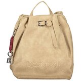 Desigual ženski ruksak s vezicom i metalnim lančićem bež | shoptok.hr