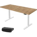 Standard V2 električna dvižna miza Chalet Oak z belim okvirom