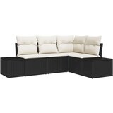 vidaXL 4-delni set zunanjih kavčev z blazinami črno poli ratan, (22093723) | Shoptok.si