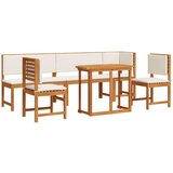  6-dijelni set za objedovanje u vrtu s jastučićima od akacije | shoptok.hr