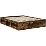  Krevetna konstrukcija s uzglavljem Dimljeni hrast 150 x 200 cm | shoptok.hr