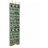 vidaXL Stenski obešalnik s 6 kljukicami 120x40 cm HAPPY LOVE Cene