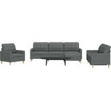  4-dijelni set sofa s tabureom tamnosivi od tkanine | shoptok.hr