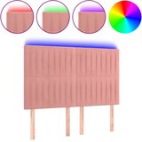 vidaXL LED posteljno vzglavje roza 144x5x118/128 cm žamet, (20932987) | Shoptok.si