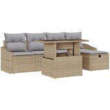 vidaXL set vrtnega kavča s blazinami bež poli ratan, (22093582) | Shoptok.si