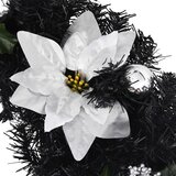  Božićni luk s LED svjetlima crni 90 cm PVC | shoptok.hr