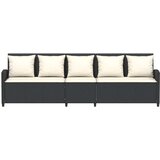 vidaXL Vrtna sofa 5-sjed s jastucima crni poliratan | shoptok.hr