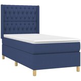  Krevet s oprugama i madracem plavi 100 x 200 cm od tkanine | shoptok.hr