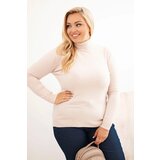 Kesi Włoski Plus Size women's sweater in classic cut viscose beige | shoptok.hr