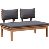  Set vrtne klupe s jastukom 3 pcs Smeđa i tamno siva i smeđa | shoptok.hr
