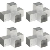  Spojnici za stupove u X-obliku 4 kom pocinčani metal 101x101 mm | shoptok.hr