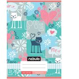NEBULO speta zvezek z ljubkim motivom mačke mirr-murr, karo, format A/5, 27-32 | Shoptok.si