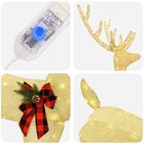  3D Božićni irvas LOVIISA 250 LED lampica Topla bijela - Zlatna tkanina 96 x 40 x 180 cm | shoptok.hr