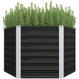 vidaXL Povišena vrtna gredica antracit 129x129x77 cm pocinčani čelik | shoptok.hr