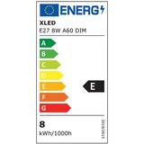 Xled E27 8W A60 Filament Sijalica dimabilna,2700K,220V,950Lm,60*108mm,Ra≥80 PF≥0.5 amber | Eponuda.com