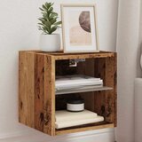 vidaXL TV zidni ormarić s LED svjetlima staro drvo 30x28,5x30 cm | shoptok.hr