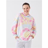 LC Waikiki Women's Hooded Patterned Long Sleeve Oversized Pajama Top Cene