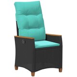  Ležeči vrtni stol z blazino Črna in turkizna 64 x 57,5 x 112 cm, (5000285822) | Shoptok.si