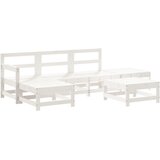 Maison Chic Seti vrtnega pohištva - Vrtna garnitura - Vrtni pohištvo set 6-delna bela trdna borovina, (21817030) | Shoptok.si