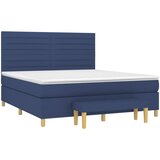 Krevet s oprugama i madracem plavi 160x200 cm od tkanine | shoptok.hr