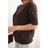 Kesi Włoski Women's short-sleeve viscose sweater brown | shoptok.hr