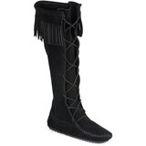 Minnetonka front lace hardsole knee hi boot crna Cijene