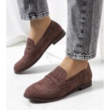 Gemre Brown leather studded oxfords Ishana | shoptok.hr