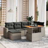 The Living Store Vrtna sedežna garnitura 7-delna z blazinami siv poli ratan - Vrtna Sedežna Garniture, (21428821) | Shoptok.si