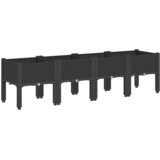  Vrtna sadilica s nogama crna 160 x 40 x 42 cm PP | Eponuda.ba
