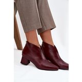Boto Eco Leather Women's Ankle Boots Heeled Bordeaux Rylina | Shoptok.si