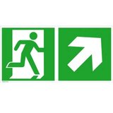 Signal rute za izbjegavanje aluminij Izlaz u slučaju nužde na desnoj strani, pokazivač smjera na desnoj strani prema gor | Eponuda.ba
