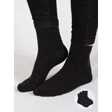 Yoclub Kids's Girls' Socks Plain With Silver Thread 3-Pack SKA-0025G-3400