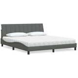 vidaXL Postelja z vzmetnico temno siva 180x200 cm blago | Shoptok.si