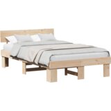 vidaXL Konstrukcija postelje Rjava 140 x 190 cm Masivno borovo les | Shoptok.si