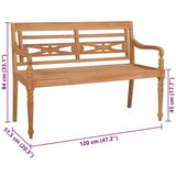 vidaXL Klop Batavia s sivo blazino 120 cm trdna tikovina | Shoptok.si