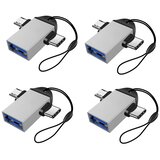 INF 2-v-1 OTG adapter 4-pack — USB-C in Micro USB na USB 3.0 za Android Silver, (5000276741) | Shoptok.si