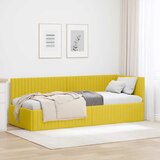  Kutni okvir kreveta s uzglavljem Žuta 80 cm x 200 cm Baršun | shoptok.hr