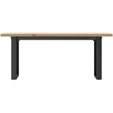  Stolić za kavu O-oblika 110x40x45,5 cm od borovine i čelik | shoptok.hr