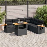  7-dijelni set vrtnih sofa od poliratana s jastucima crni bagrem | shoptok.hr