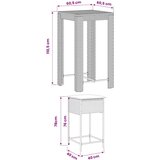  5-dijelni vrtni barski set od poliratana s jastucima smeđi Smeđa 100 x 60.5 x 110.5 cm | shoptok.hr