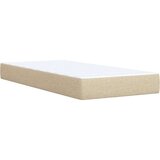 vidaXL Box spring postelja z vzmetnico krem 100x200 cm blago, (21307909) | Shoptok.si