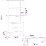 Police za knjige MOLDE 85 x 35 x 170,5 cm Masivna borovina | shoptok.hr