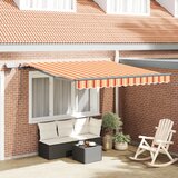 vidaXL Ročna retraktibilna tenda z LED svetilkami Rumena in Oranžna 300x250 cm Cene