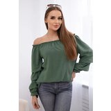 Kesi Spanish blouse with decorative khaki sleeves | Shoptok.si