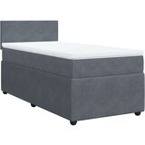 vidaXL Box spring postelja z vzmetnico temno siva 90x200 cm žamet | Shoptok.si