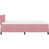 Box Spring Postelja z Mattresom Roza Mala Dvojna Žamet, (22052323) | Shoptok.si