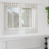 vidaXL Zavese z zavesami 2 pcs Krem 140 x 140 cm Poliester | Shoptok.si
