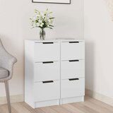  Komode 2 kosa bele 30x30x70 cm konstruiran les, (20654540) | Shoptok.si