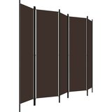 vidaXL Sobna pregrada s 5 panela smeđa 250 x 180 cm | shoptok.hr